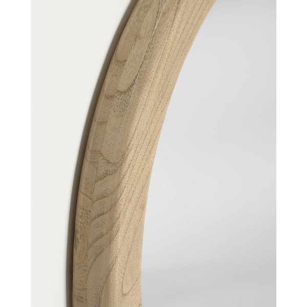 Nástěnné zrcadlo s dřevěným rámem ø 50 cm Alum – Kave Home-image-4