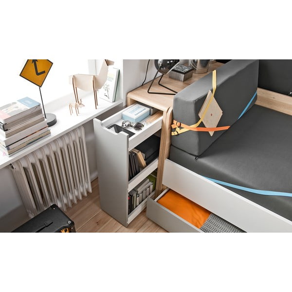 Skříňka se šedými dvířky k jednolůžkové posteli Vox Evolve-image-3