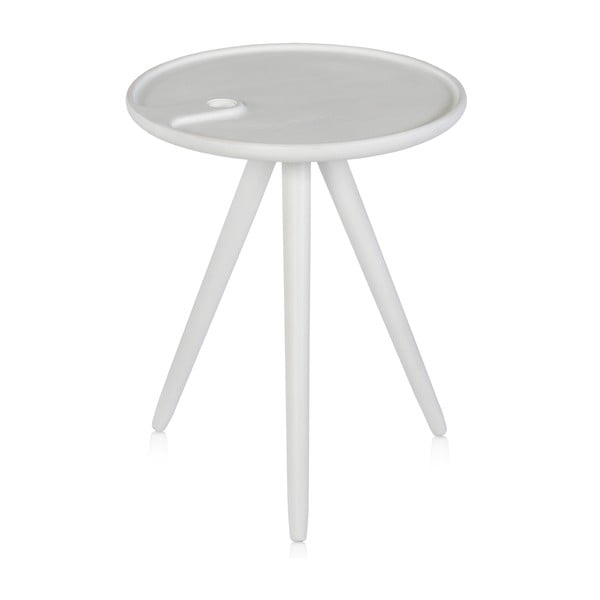 Bílý dřevěný stolek IKER Flower