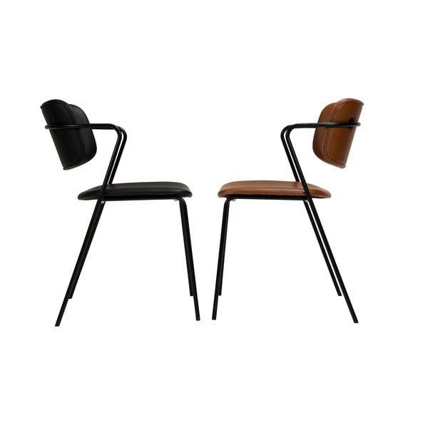 Hnědá židle z imitace kůže DAN-FORM Denmark Zed-image-4