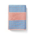Modro-růžový froté ručník z Bio bavlny 50x100 cm Check – JUNA