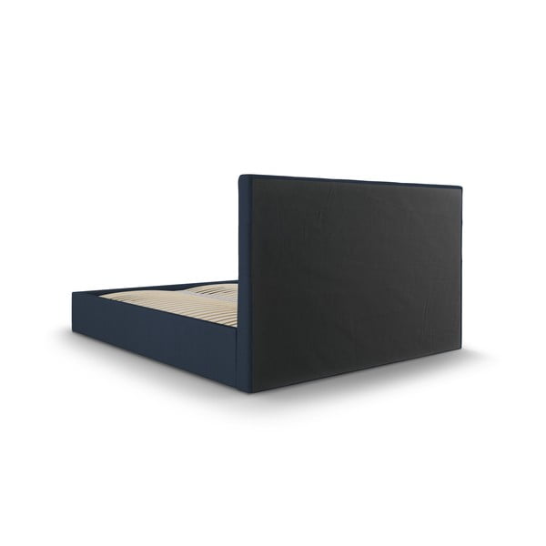 Tmavě modrá čalouněná dvoulůžková postel s úložným prostorem s roštem 160x200 cm Nerin – Mazzini Beds-image-4