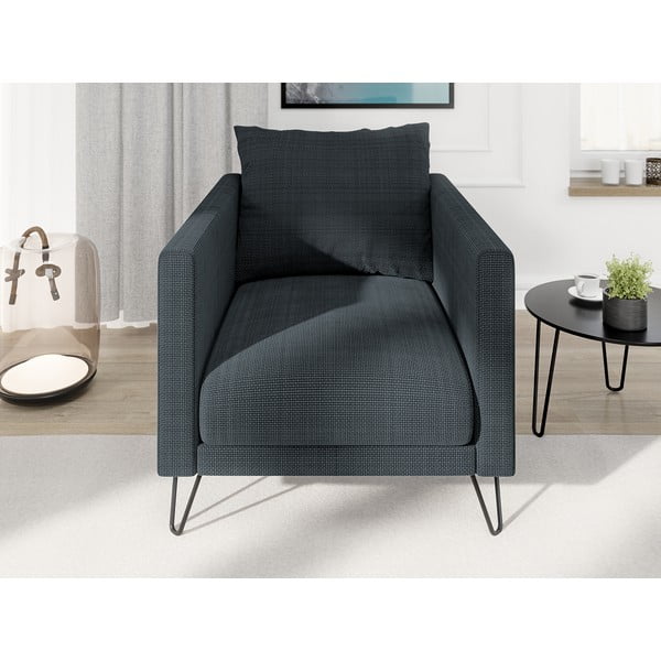 Tmavě šedé žinylkové křeslo Freya – Ropez-image-1