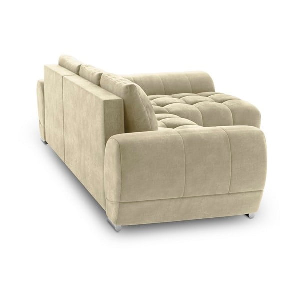 Béžová rozkládací rohová pohovka se sametovým potahem Windsor & Co Sofas Nuage, pravý roh-image-3