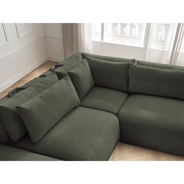 Zelená polohovací modulární rohová pohovka Jana – Bobochic Paris-image-3