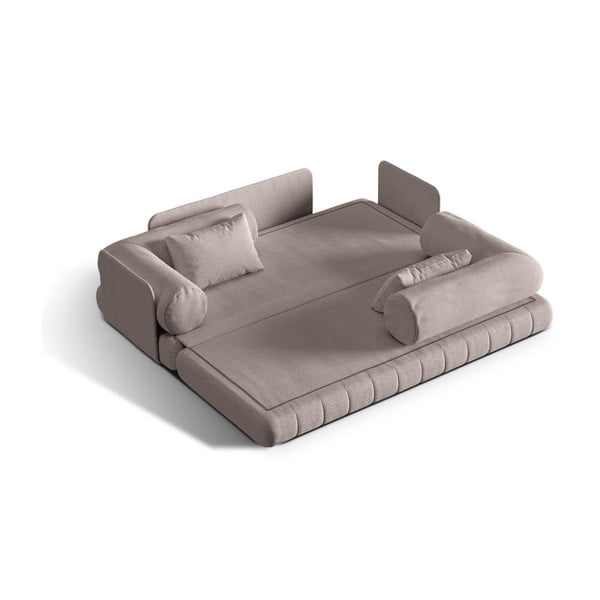 Šedobéžová rozkládací pohovka z textilie bouclé 206 cm Kemi – Cosmopolitan Design-image-1