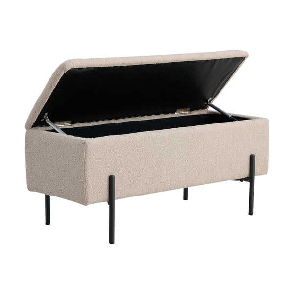 Béžová lavice z textilie bouclé Watford – House Nordic-image-2