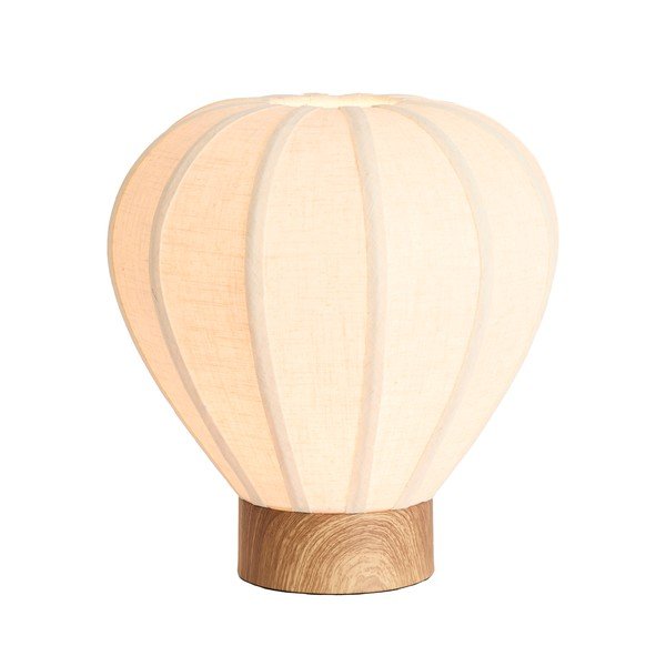 Krémová kovová stolní lampa s textilním stínidlem (výška 36 cm) Kyzo – Light & Living-image-1