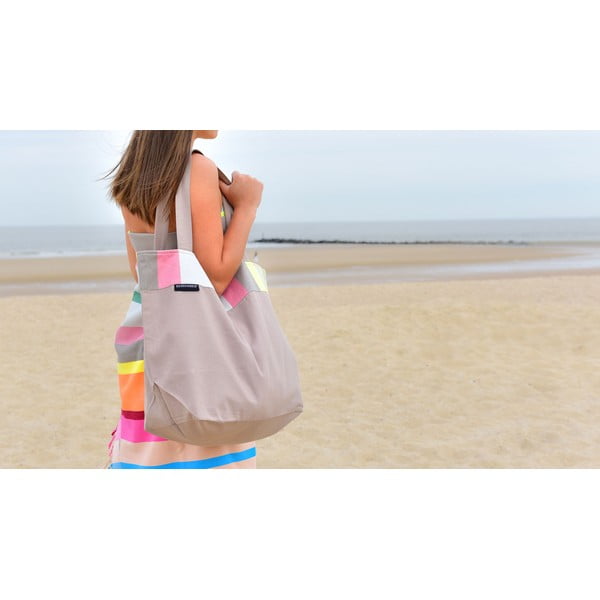 Šedá bavlněná plážová taška Remember Marina-image-2