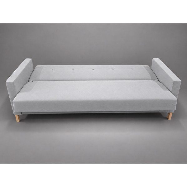 Světle šedá sametová rozkládací/s úložným prostorem pohovka 216 cm Selene - II. jakost – ELTAP-image-3