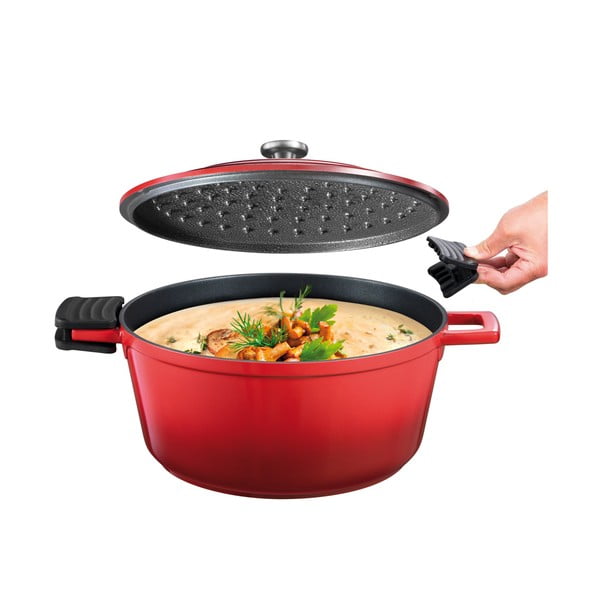 Hrnec s pokličkou s nepřilnavým povrchem na indukci 4.7 l Bordeaux – Tescoma-image-2