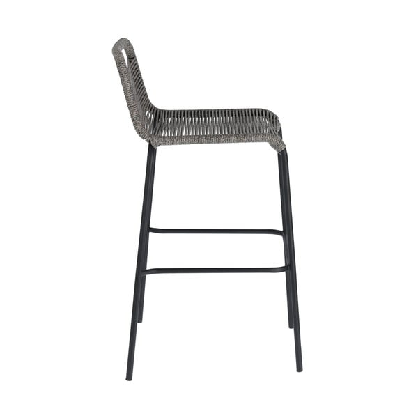 Šedá barová židle s ocelovou konstrukcí Kave Home Glenville, výška 74 cm-image-2