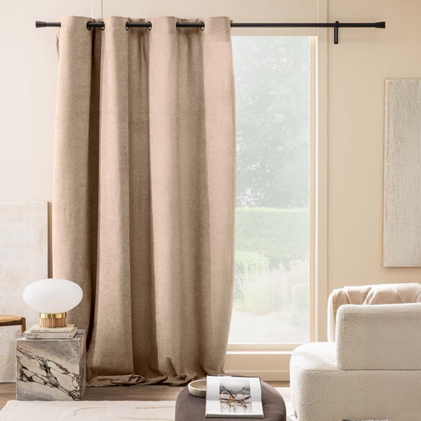 Světle hnědý závěs z materiálu bouclé 140x260 cm Winona – douceur d'intérieur-image-3