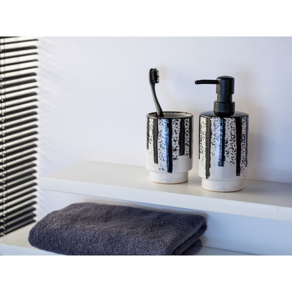 Černobílý keramický dávkovač mýdla 340 ml Subiza – Wenko-image-1