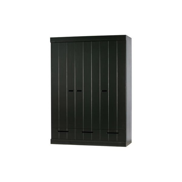 Černá šatní skříň z borovicového dřeva 140x195 cm Connect - WOOOD-image-2