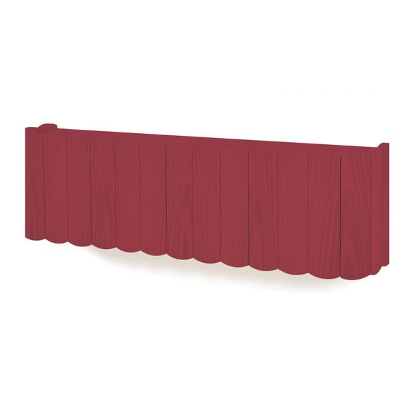 Červená police na zeď z bukového dřeva HARTÔ, délka 124 cm