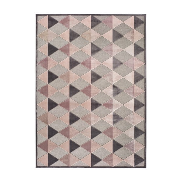 Šedo-růžový koberec Universal Farashe Triangle, 140 x 200 cm