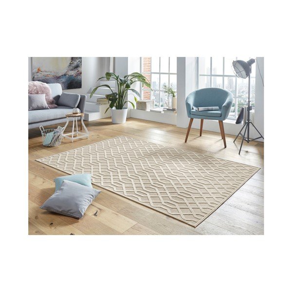 Krémový koberec z viskózy Mint Rugs Caine, 160 x 230 cm-image-1