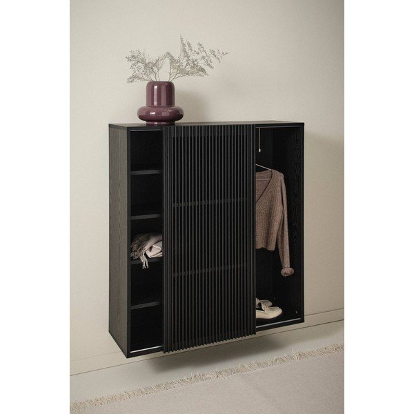 Černá předsíňová sestava v dekoru jasanu 110x120x40 cm Sion – Jotex-image-1