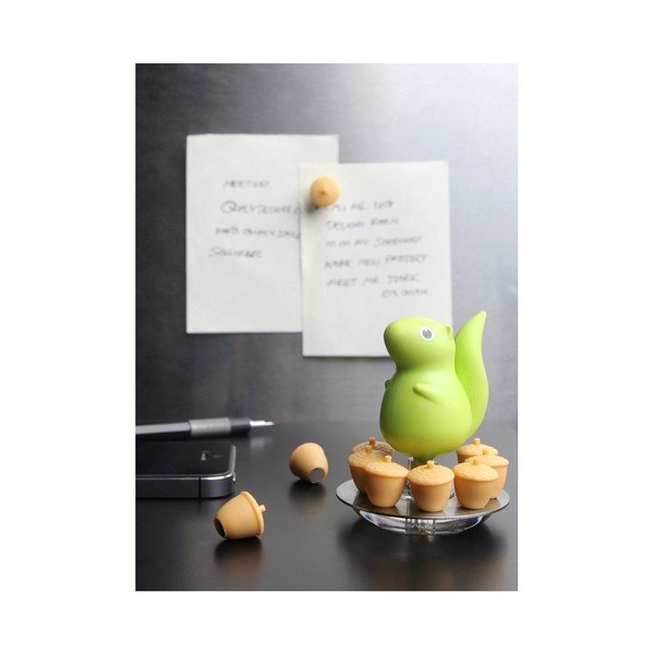 Zelený stojánek s připínáčky Qualy Squirrel & Acorn-image-2