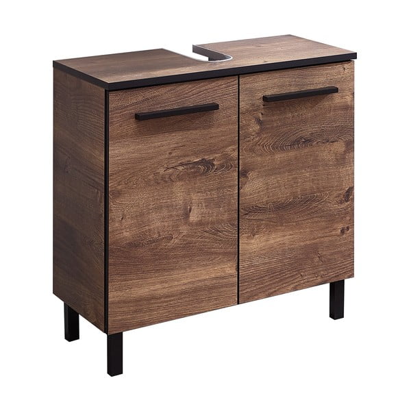 Hnědá skříňka pod umyvadlo v dekoru dubu 60x53 cm Set 374 - Pelipal-image-2