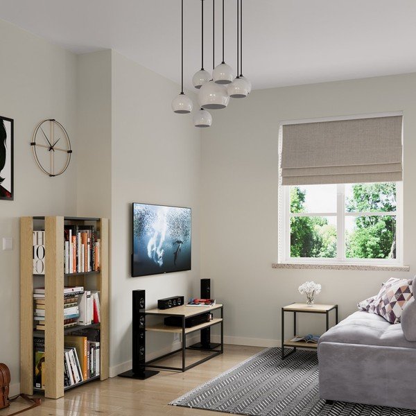 Hnědý konferenční stolek s deskou v dekoru ořechového dřeva 40x80 cm Pjan – Homede-image-1