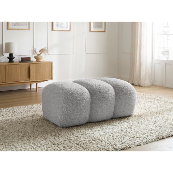 Světle šedá podnožka z textilie bouclé Hippolyte – Bobochic Paris-image-1