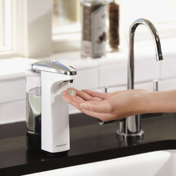 Bílý automatický plastový dávkovač mýdla 237 ml - simplehuman-image-1