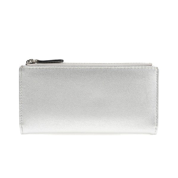 Koženková peněženka ve stříbrné barvě Carla Ferreri