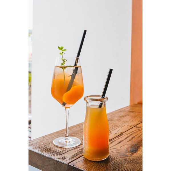 Sada 6 černých skleněných brček na pití Vialli Design, délka 20 cm-image-3