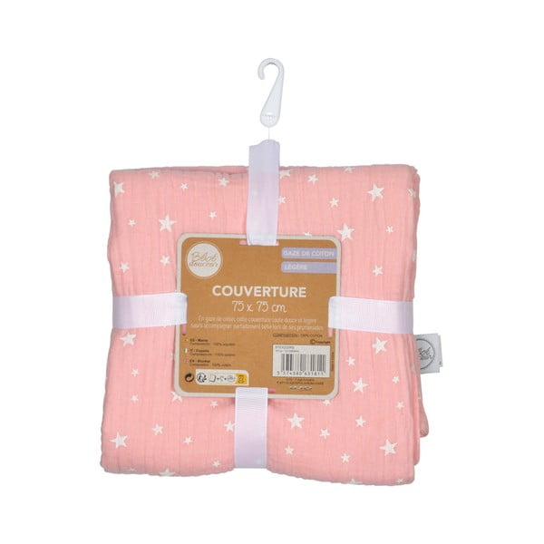 Růžová mušelínová dětská deka 75x75 cm – Bébé Douceur-image-3