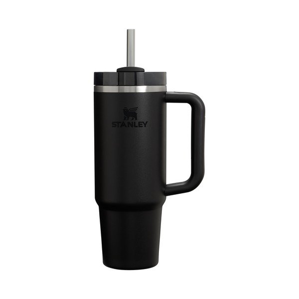 Černá termoska s brčkem z nerezové oceli 890 ml Quencher H2.O FlowState™ Tumbler Black 2.0 – Stanley