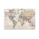 Nástěnná cedule z borovicového dřeva Really Nice Things Mapamundi, 40 x 60 cm