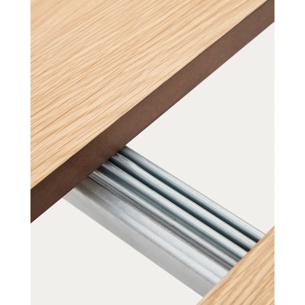 Kulatý rozkládací jídelní stůl s deskou v dubovém dekoru v přírodní barvě ø 90 cm Montuiri – Kave Home-image-4