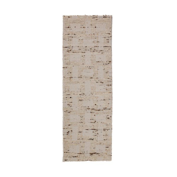 Ručně tkaný běhoun s příměsí vlny v přírodní barvě 80x230 cm Rova Blend – Flair Rugs