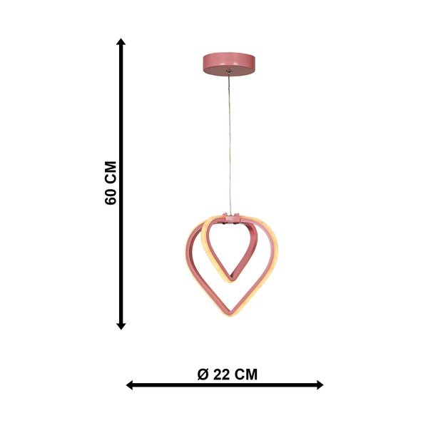 Růžové kovové LED závěsné svítidlo ø 22 cm Sevinc – Squid Lighting-image-4