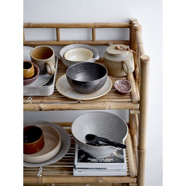 Šedo-bílá kameninová servírovací mísa Bloomingville Thea, ø 24,5 cm-image-1