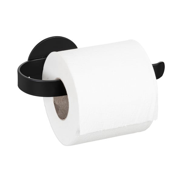 Matně černý samodržící kovový držák na toaletní papír Bivio – Wenko