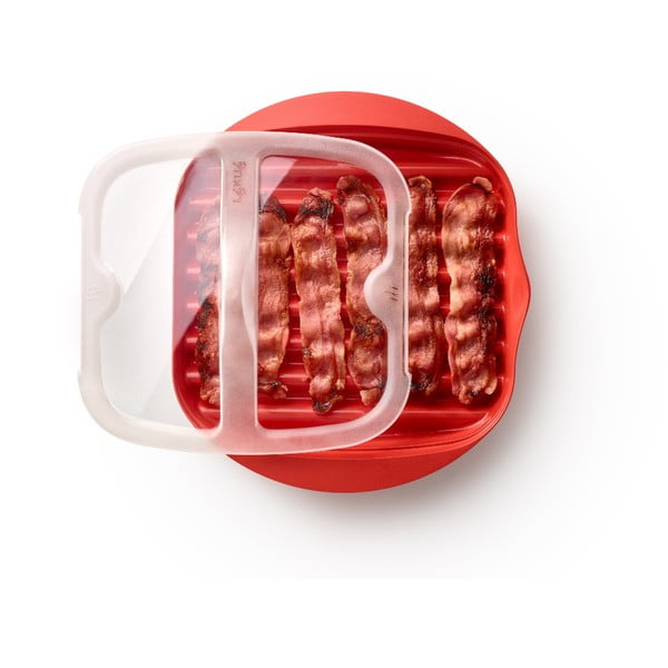 Červená plastová nádoba na přípravu slaniny Lékué Bacon-image-1