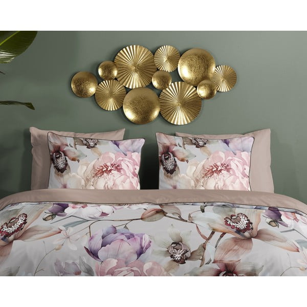 Šedé/hnědé povlečení na jednolůžko/prodloužené z bavlněného saténu 140x220 cm Colinda – Descanso-image-2