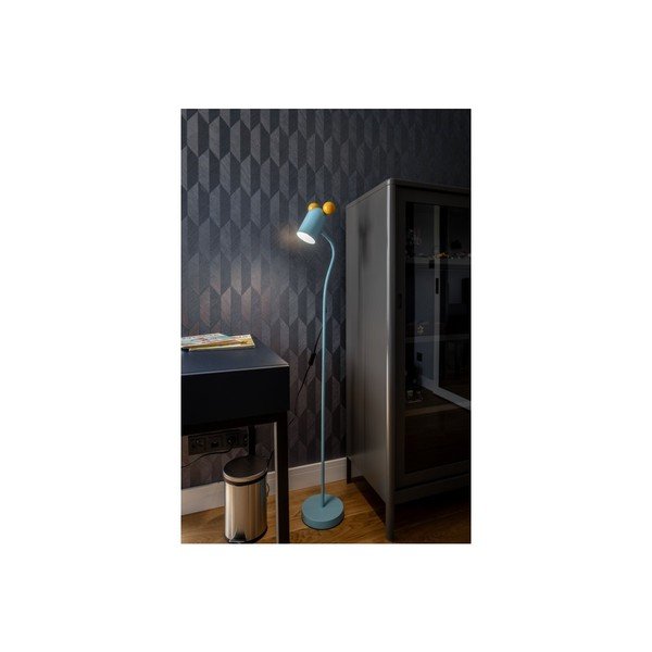 Světle modrá stojací lampa s kovovým stínidlem (výška 133,5 cm) Mouse – GTV-image-2