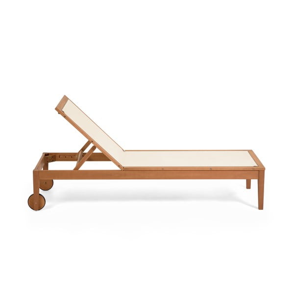 Béžové zahradní lehátko z eukalyptového dřeva Kave Home Caterin-image-3