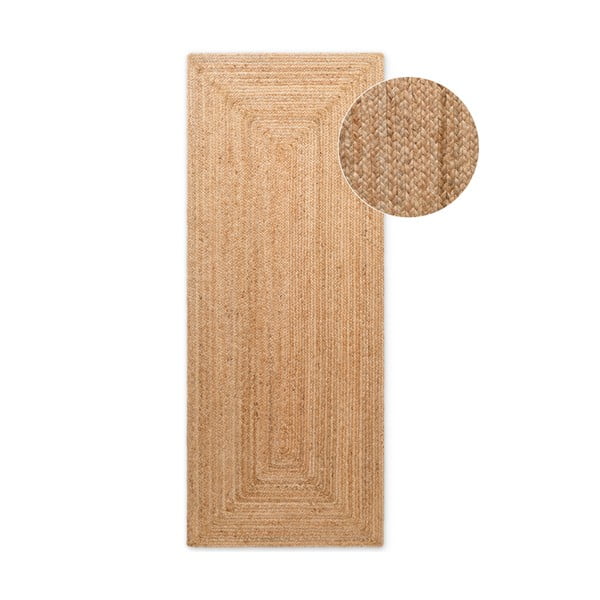Oboustranný/ručně tkaný jutový běhoun v přírodní barvě 80x200 cm Sharmila Natural Brown – Hanse Home