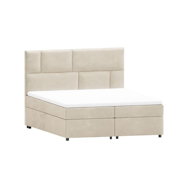 Béžová boxspring postel s úložným prostorem 180x200 cm Lola – Ropez