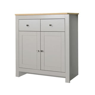 Nízká komoda v dekoru dubu v šedo-přírodní barvě 79x81 cm Emerald – Støraa