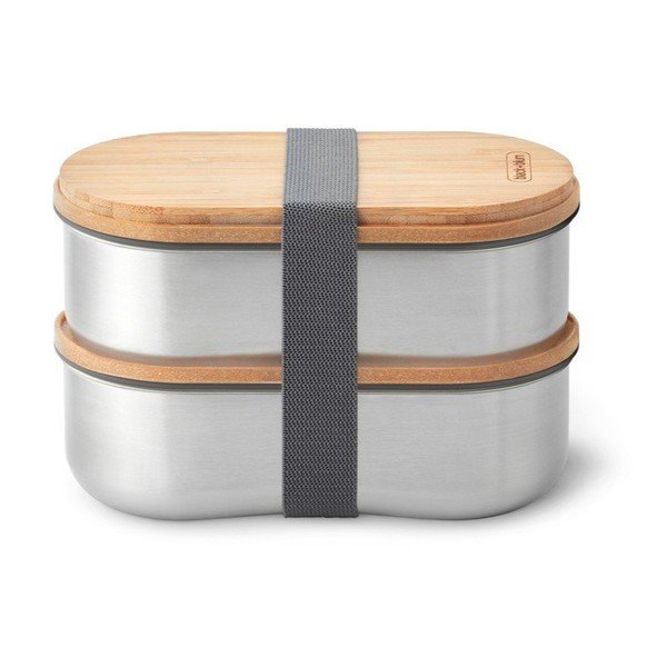 Dělený svačinový box 2 ks Bento – Black + Blum