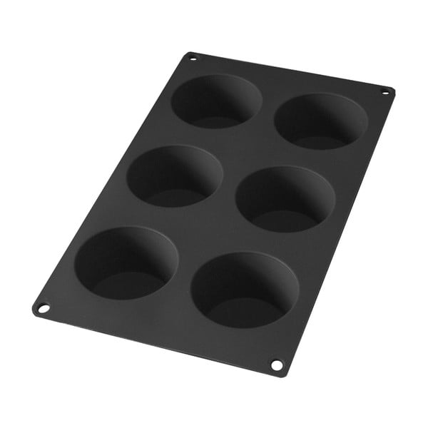 Černá silikonová forma na 6 mini muffinů Lékué