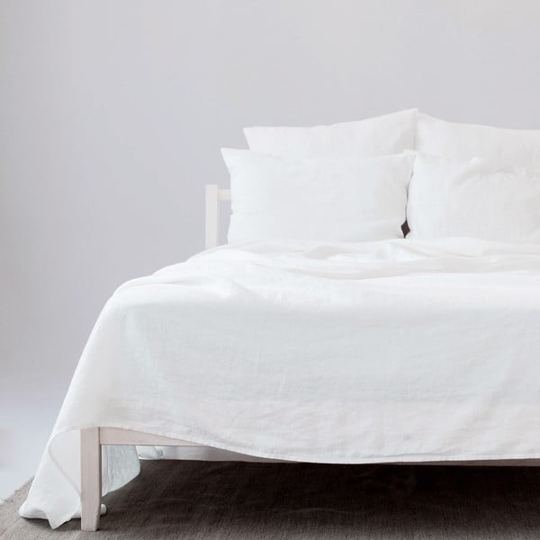 Bílé prostěradlo s příměsí lnu 230x270 cm – Linen Tales-image-2