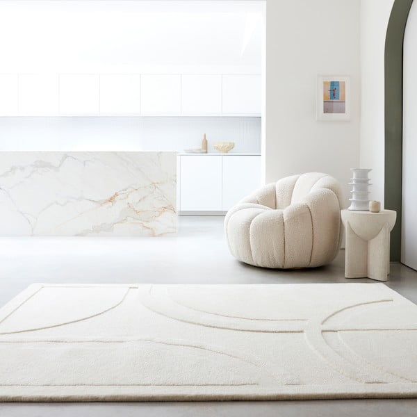 Bílý vlněný koberec 200x290 cm Olsen – Asiatic Carpets-image-1