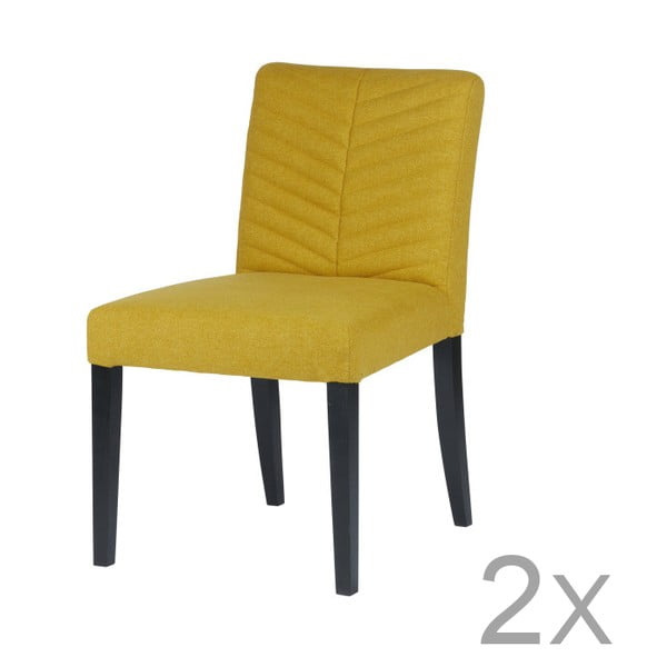 Sada 2 žlutých židlí De Eekhoorn Nora